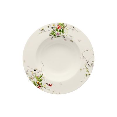 Rosenthal / Brillance - Fleurs Sauvages / piatto fondo con falda 23 cm / porcellana / bianca con fantasie