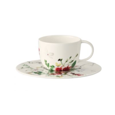 Rosenthal / Brillance - Fleurs Sauvages / tazza caffè con piattino / porcellana / bianca con fantasie
