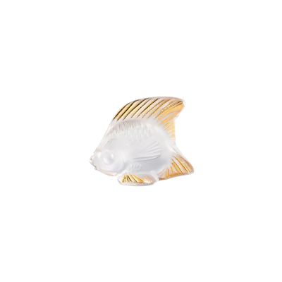 Lalique / Sculptures / Poisson – Fish / statuetta / cristallo / trasparente e oro