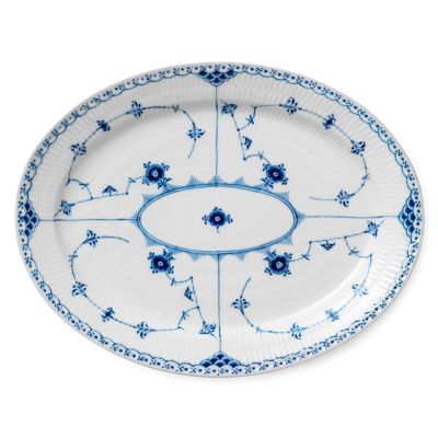 Royal Copenhagen / Blue Fluted Half Lace / piatto ovale 36,5 cm / porcellana