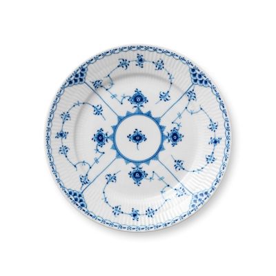 Royal Copenhagen / Blue Fluted Half Lace / set 6 piatti frutta 22 cm / porcellana