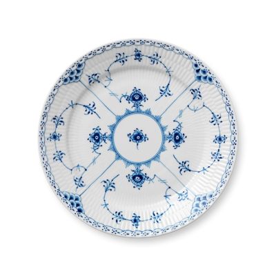 Royal Copenhagen / Blue Fluted Half Lace / set 6 piatti piani 25 cm / porcellana
