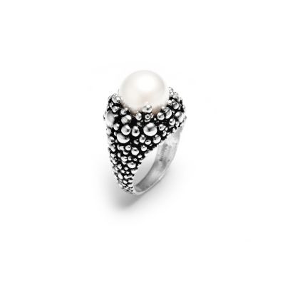 Giovanni Raspini / Drops / anello Perlage / argento e perla naturale