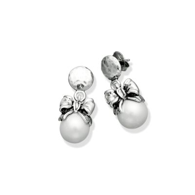 Giovanni Raspini / Drops / orecchini Fiocco / argento e perle naturali