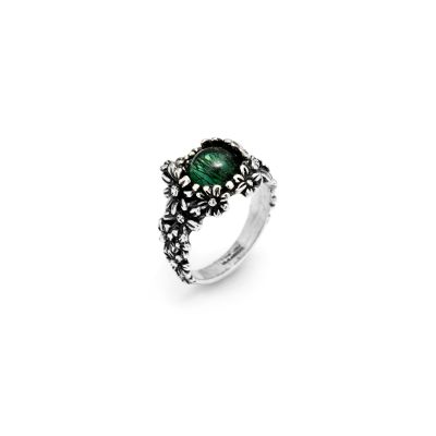 Giovanni Raspini / Margherite Garden / anello / argento e agata verde