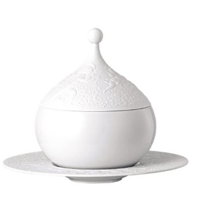 Rosenthal – Studio-line / Zauberflöte / salsiera con piatto / bianco opaco lucido / porcellana