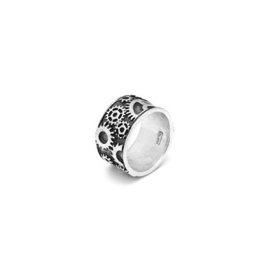 Giovanni Raspini / Uomo / anello fascia ingranaggi / argento