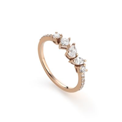 Buonocore / anello / oro rosa e diamanti bianchi