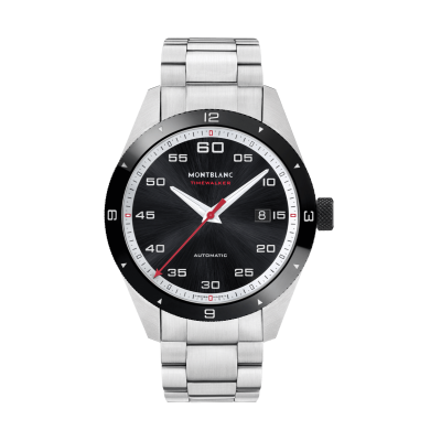 Montblanc TimeWalker Date Automatic / orologio uomo / quadrante nero / cassa e bracciale acciaio 