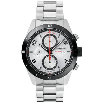 Montblanc TimeWalker Chronograph Automatic / orologio uomo / quadrante argentato / cassa e bracciale acciaio