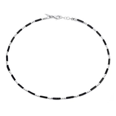 Giovanni Raspini / Uomo / collana 50 cm / argento, onice e dadini