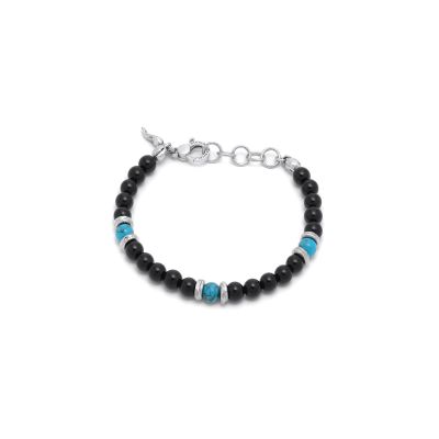 Giovanni Raspini / Uomo / bracciale Tango Black and Blue / argento, onice e howlite turchese