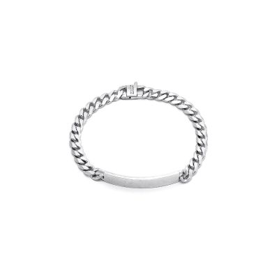 Giovanni Raspini / Uomo / bracciale grumetta con piastrina misura M / argento