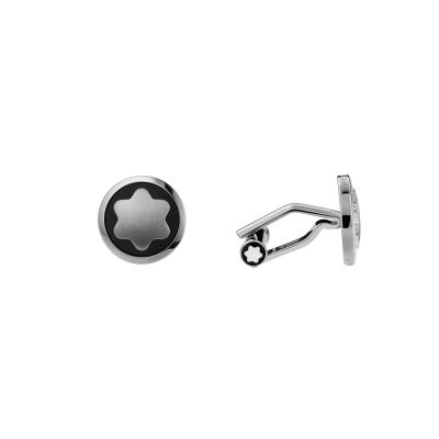 Montblanc / Star / gemelli / acciaio pregiato con inserto in onice
