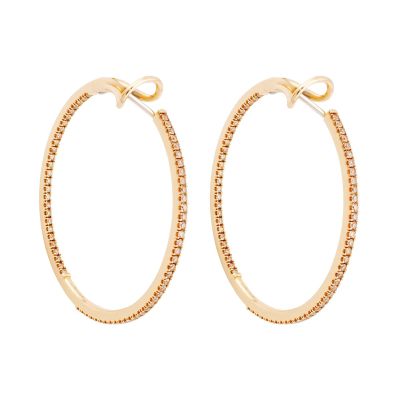 Crivelli / orecchini cerchio / oro rosa e diamanti brown