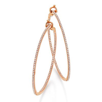 Crivelli / orecchini cerchio grandi / oro rosa e diamanti