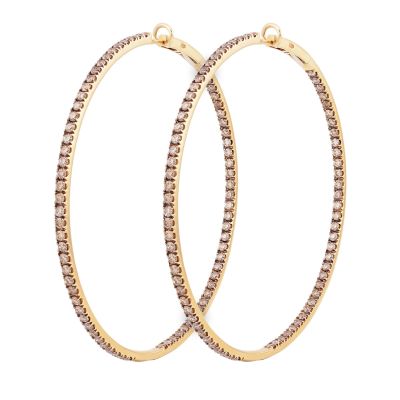 Crivelli / orecchini cerchio maxi / oro rosa e diamanti brown