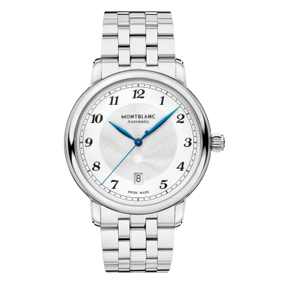 Montblanc Star Legacy Automatic Date / orologio uomo / quadrante bianco-argenté / cassa e bracciale acciaio