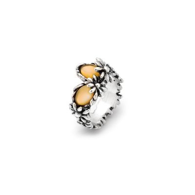 Giovanni Raspini / Summer / anello Daisy / argento, madreperla e cristallo di rocca