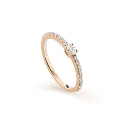 Buonocore / anello swing / oro rosa e diamanti bianchi