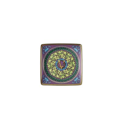 Rosenthal – Versace / Barocco Mosaic / coppa quadrata 12 cm / porcellana / viola, verde, azzurro, giallo