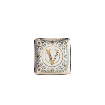 Rosenthal – Versace / Virtus Gala – White / coppetta piana 12 cm / porcellana / bianco, oro e nero