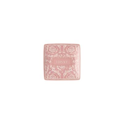 Rosenthal – Versace / Barocco Rose / coppetta quadra piana 12 cm / porcellana / bianco, rosa