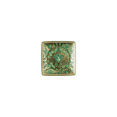 Rosenthal – Versace / Medusa Garland Green / coppa quadrata 12 cm / porcellana / verde, bianco, dorato