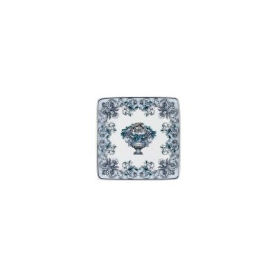 Rosenthal – Versace / La Coupe des Dieux Holiday / coppa quadrata 12 cm / porcellana / bianco, lilla, viola e verde