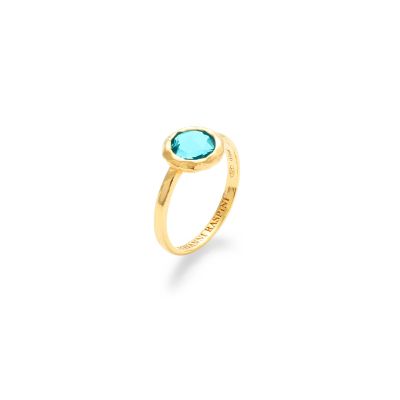 Giovanni Raspini / Rock / anello Loop / argento dorato e cristallo azzurro