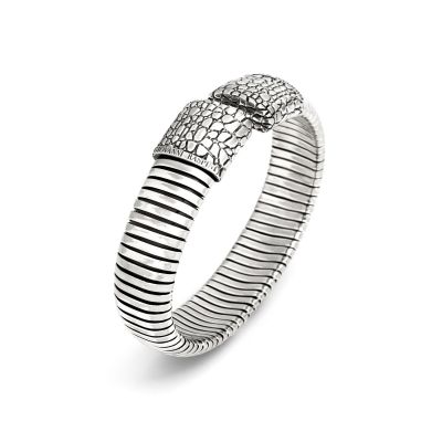 Giovanni Raspini / Animalier / bracciale tubogas croco / argento
