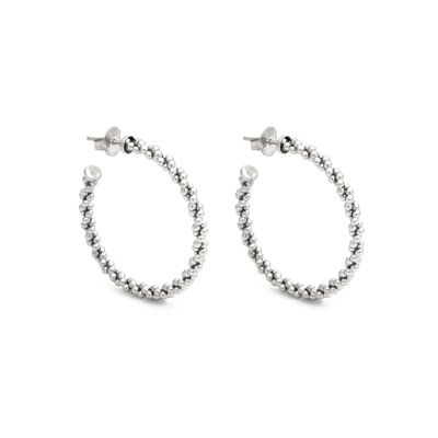Giovanni Raspini / Catene / orecchini cerchio treccia grandi / argento