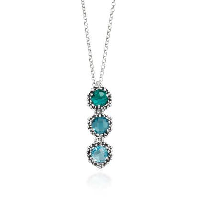 Giovanni Raspini / Floral / collana con pendente cascata blue ivy / argento e cristalli colorati