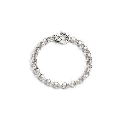 Giovanni Raspini / Catene / bracciale rolò chiusura quadrifoglio / argento