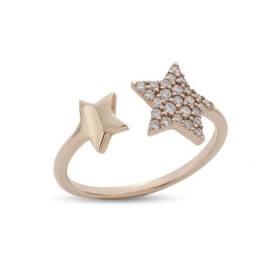 Buonocore / anello con stella / oro rosa e diamanti bianchi