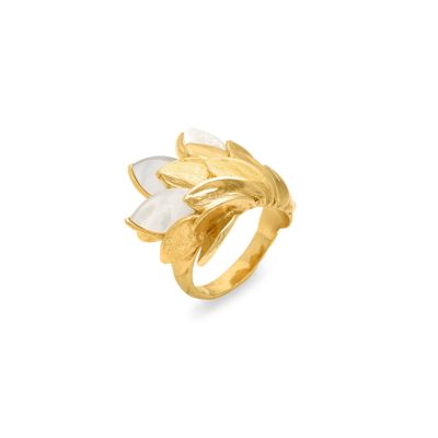 Giovanni Raspini / Animalier / anello Skin / argento dorato e madreperla