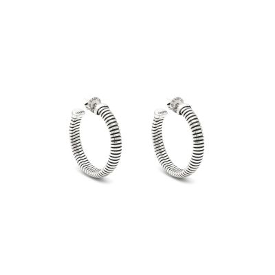 Giovanni Raspini / Animalier / orecchini tubogas cerchio grandi / argento