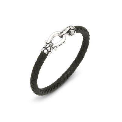 Giovanni Raspini / Uomo / bracciale croco misura L / argento e cuoio