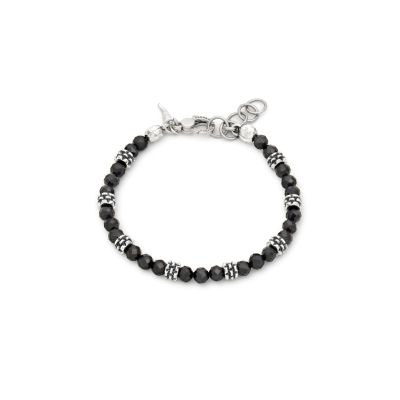 Giovanni Raspini / Uomo / bracciale borchie misura L / argento e spinello nero