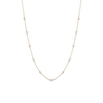 Buonocore / collana con perline / oro rosa e diamanti bianchi