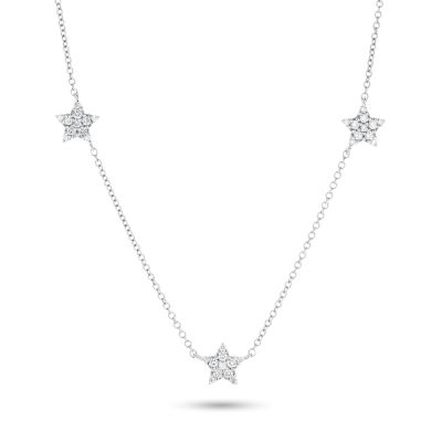 Buonocore / collana stelle / oro bianco e diamanti bianchi