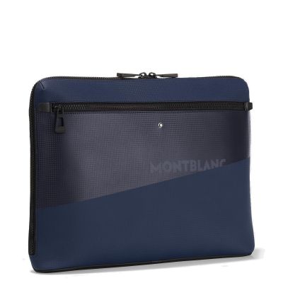 Montblanc / Extreme 2.0 / borsa per computer / pelle blu e nero effetto carbonio
