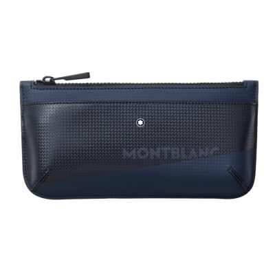 Montblanc / Extreme 2.0 / pochette piccola / pelle blu e nero effetto carbonio