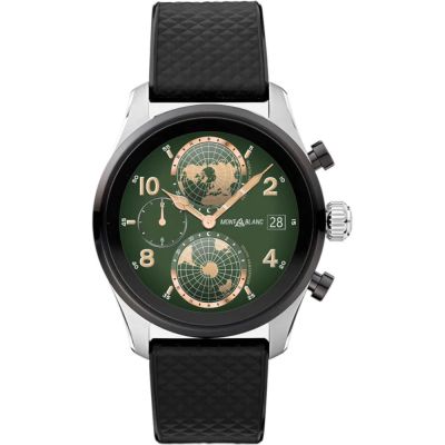 Montblanc Smartwatch Summit 3 / orologio unisex / quadrante smart / cassa titanio bicolore / cinturino caucciù e pelle verde