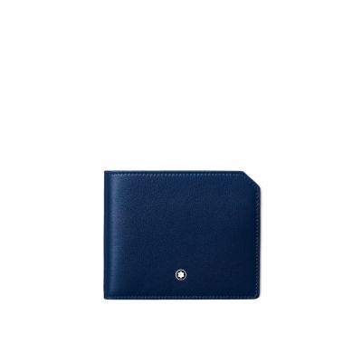 Montblanc / Meisterstück Selection Soft / portafoglio 6 scomparti / pelle blu cobalto