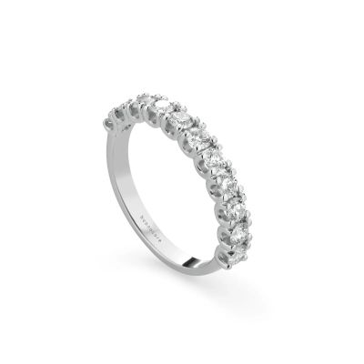 Buonocore / Eternity / anello veretta / oro bianco e diamanti bianchi
