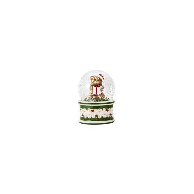 Villeroy & Boch / Christmas Toys / Palla di neve con orsetto / porcellana e vetro
