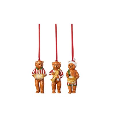Villeroy & Boch / Nostalgic Ornaments / Set 3 Decorazioni Natalizie Orsetti / porcellana