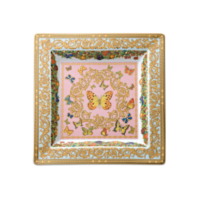 Rosenthal – Versace / Le Jardin de Versace / coppa 22 cm / porcellana / bianco, rosa, celeste, giallo e rosso