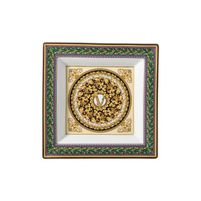 Rosenthal – Versace / Barocco Mosaic / coppa quadrata 22 cm / porcellana / viola, verde, giallo